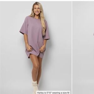 Comfrt essential oversized tee in mauve